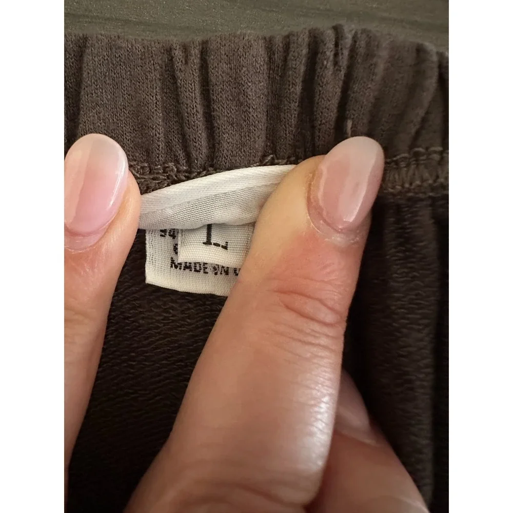 Bryn Walker Hamish Pants Size L Pull On Brown Organic Cotton Lagenlook USA Boho